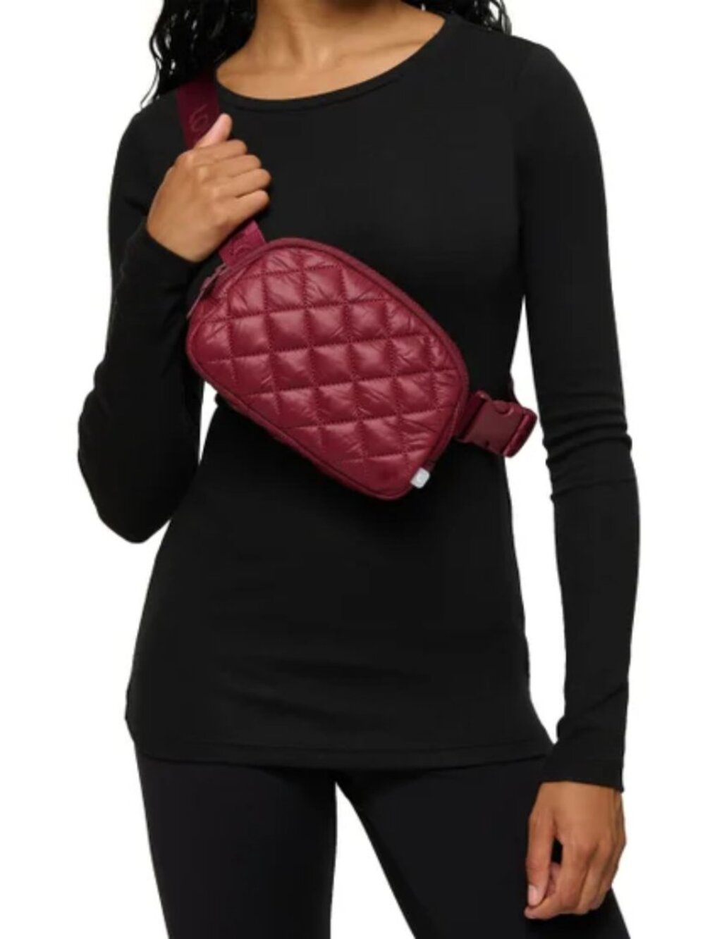 Lolë Unisex Quilted Belt Bag Adjustable strap Secured B Pocket, Color Red, NWT